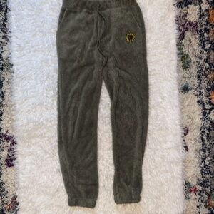 Cut & Paste Faux Fur Sunflower Joggers Pajama Pants, Size S